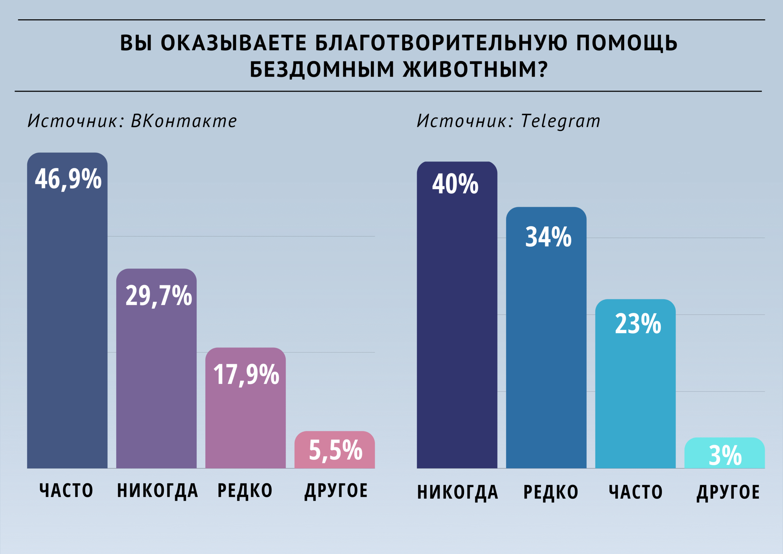 Опрос «ВиЖ»: оказываете ли вы благотворительную помощь бездомным животным?