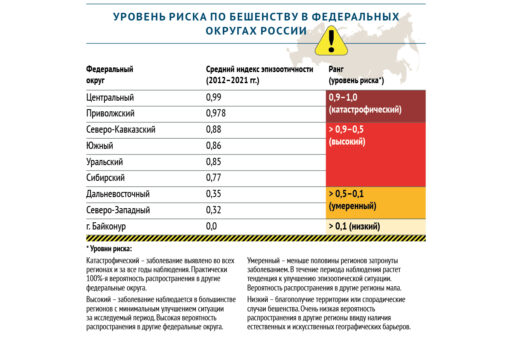 Ученые присвоили Центральному и Приволжскому федеральным округам катастрофический уровень риска по бешенству
